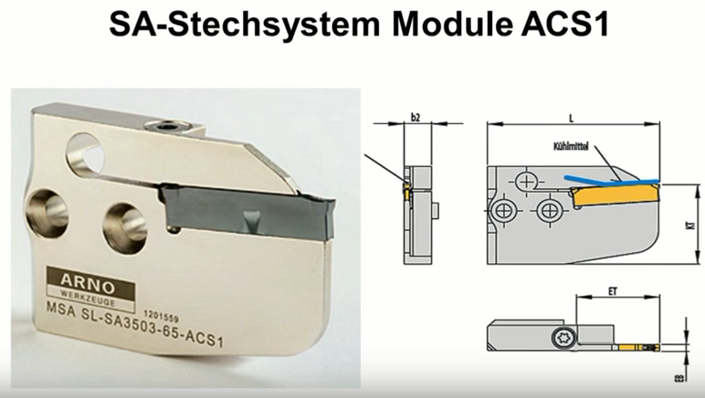 ARNO Werkzeuge SA-Stechsystem zur Stahlbearbeitung ø60mm mit ARNO-Cooling-System ACS